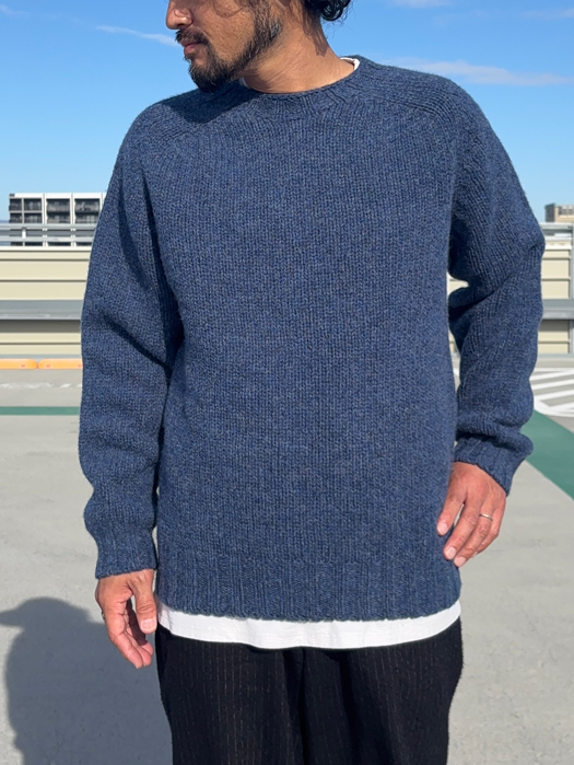 Crew Neck Saddle Shetland (Heavy Weight)
