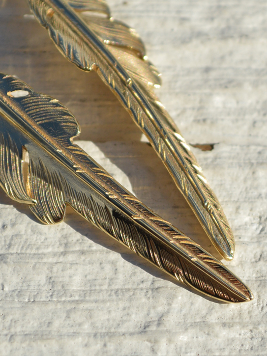 EFNL-0028　18K GOLD KAZEKIRI FEATHER PENDANT No. 28　(S)