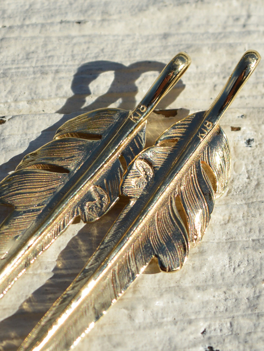 EFNL-0028　18K GOLD KAZEKIRI FEATHER PENDANT No. 28　(S)