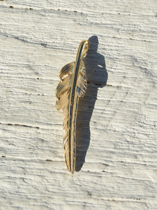EFNL-0028　18K GOLD KAZEKIRI FEATHER PENDANT No. 28　(S)
