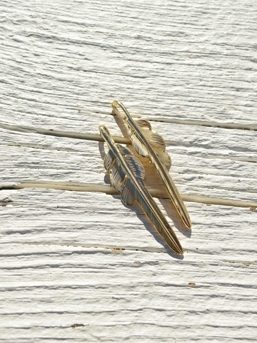 EFNL-0029　18K GOLD KAZEKIRI FEATHER PENDANT No. 29　(M)