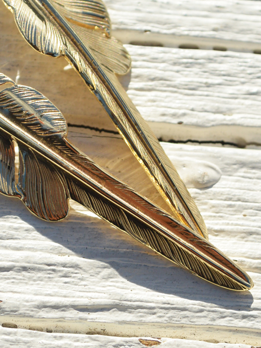 EFNL-0029　18K GOLD KAZEKIRI FEATHER PENDANT No. 29　(M)