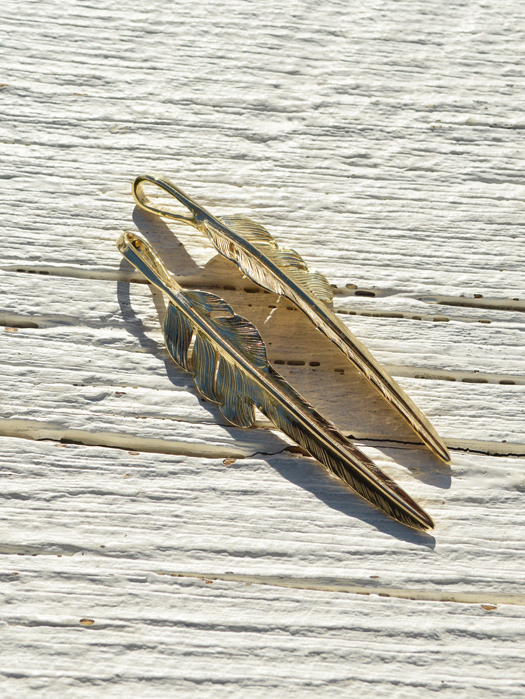 EFNL-0030　18K GOLD KAZEKIRI FEATHER PENDANT No. 30　(L)