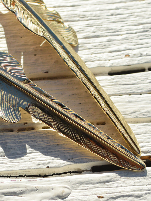 EFNL-0030　18K GOLD KAZEKIRI FEATHER PENDANT No. 30　(L)