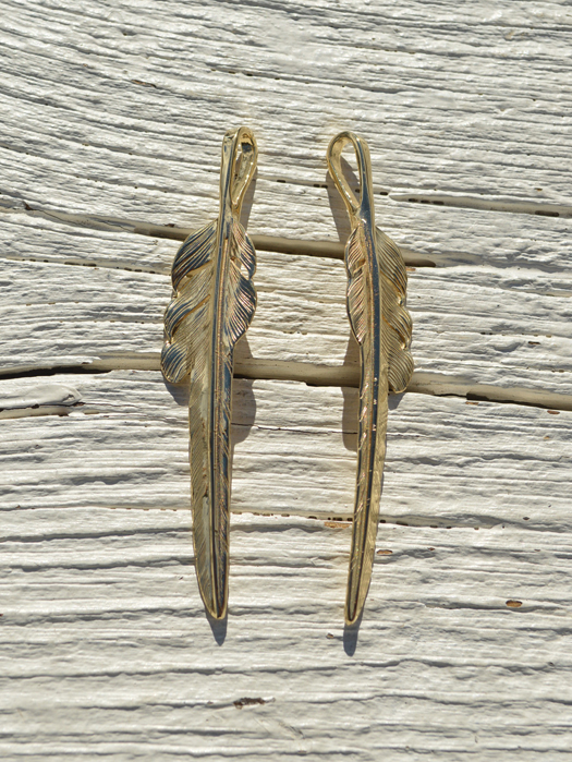 EFNL-0030　18K GOLD KAZEKIRI FEATHER PENDANT No. 30　(L)