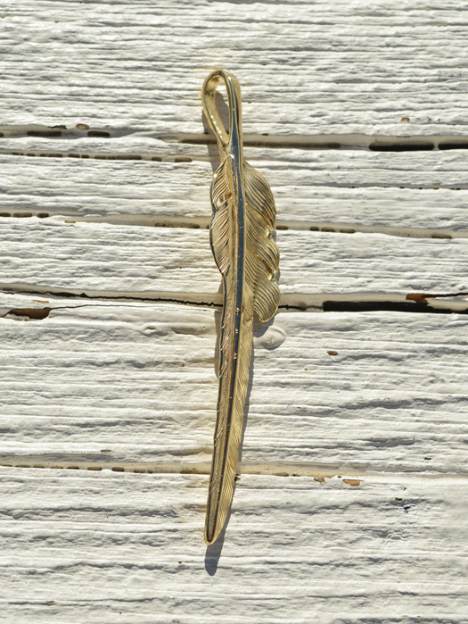 EFNL-0030　18K GOLD KAZEKIRI FEATHER PENDANT No. 30　(L)