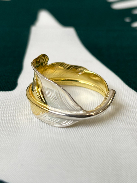 EFRG-0033 KAZEKIRI FEATHER RING No.33 (18K GOLD ACCENT)