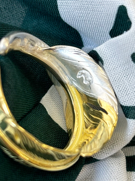 EFRG-0033 KAZEKIRI FEATHER RING No.33 (18K GOLD ACCENT)