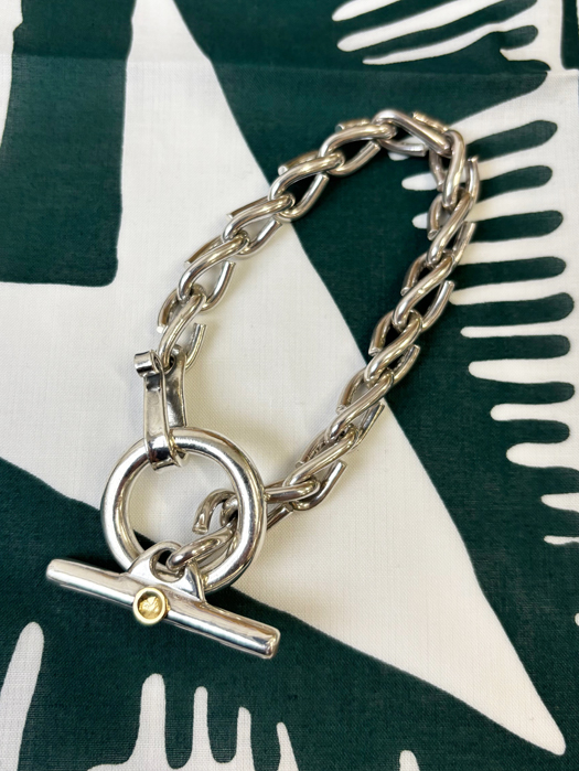 BR-0217 COUNTRY CHAIN BRACELET (18K GOLD ACCENT)