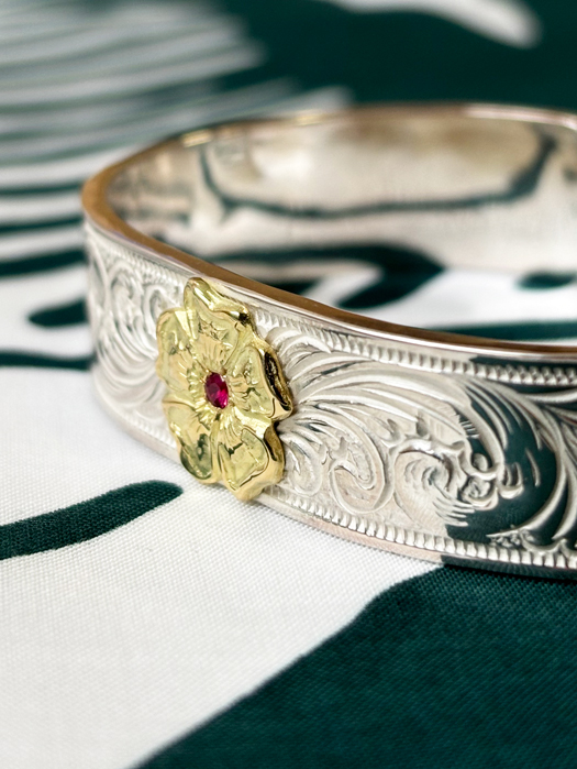 BR-0130 KARAKUSA ROSE BRACELET No.130　“RUBY”