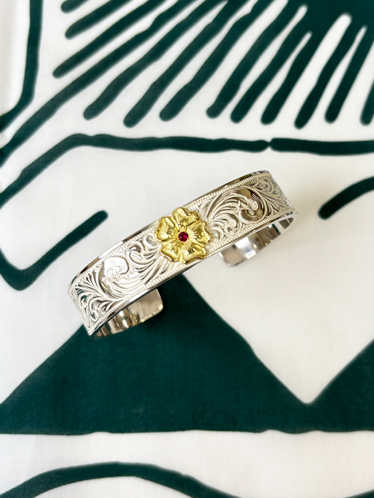 BR-0130 KARAKUSA ROSE BRACELET No.130　“RUBY”