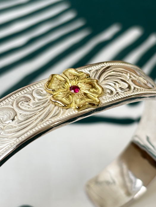 BR-0130 KARAKUSA ROSE BRACELET No.130　“RUBY”