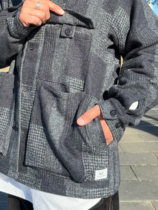 Digs Crew Half  (Cotton Tweed Patch Check)