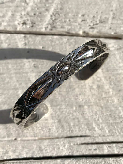 【Ray Adakai】　Double Stamp Bracelet　(Narrow)