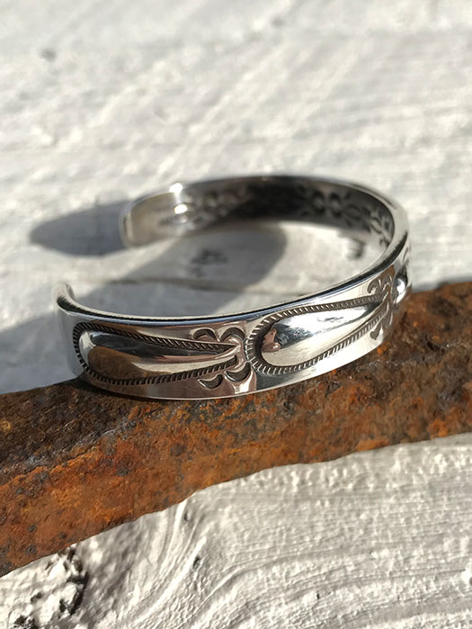 【Ray Adakai】　Double Stamp Bracelet　(Narrow)