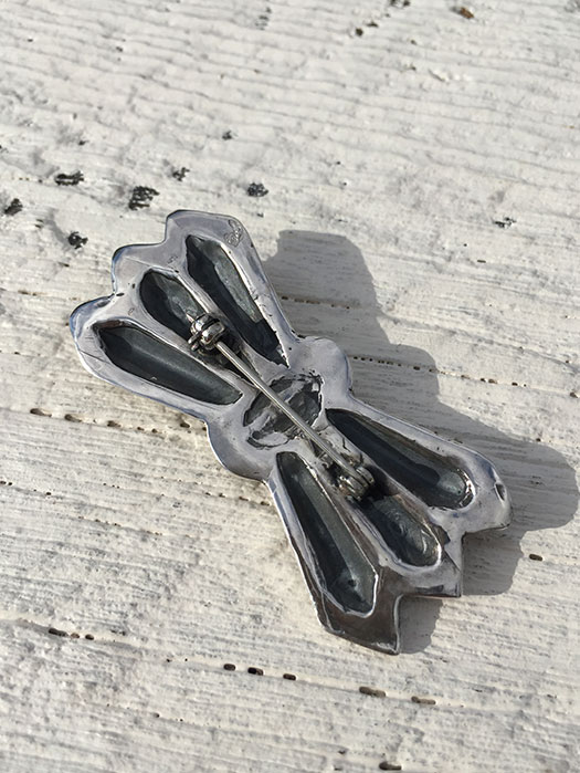 OT-P0037　BUTTERFLY PIN (6 LOZENGES/TURQUOISE)
